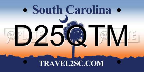 D25QTM South Carolina License Plate