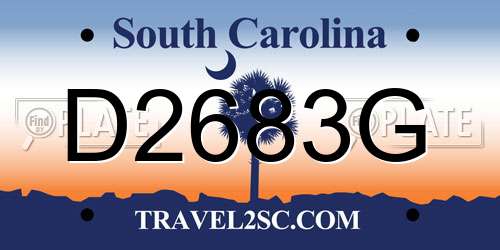 D2683G South Carolina License Plate