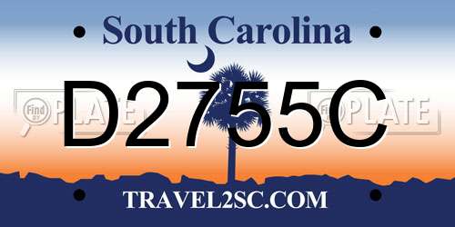 D2755C South Carolina License Plate
