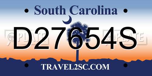 D27654S South Carolina License Plate