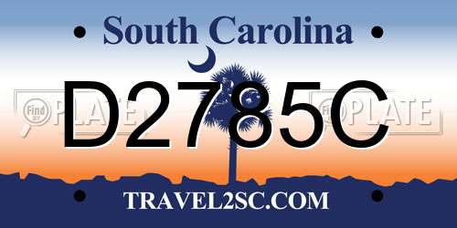 D2785C South Carolina License Plate