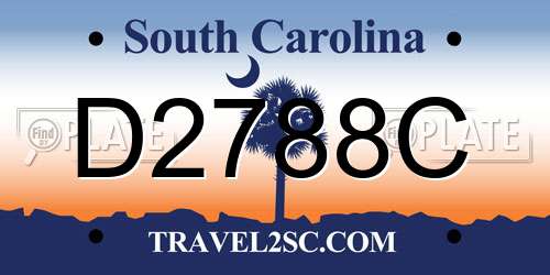 D2788C South Carolina License Plate