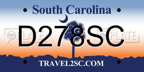 D278SC South Carolina License Plate