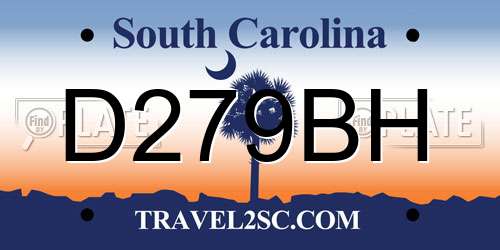 D279BH South Carolina License Plate