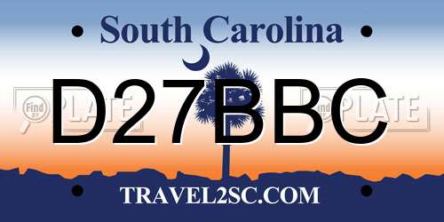 D27BBC South Carolina License Plate