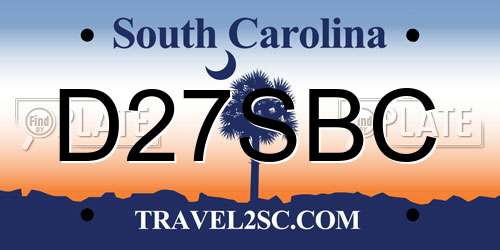 D27SBC South Carolina License Plate
