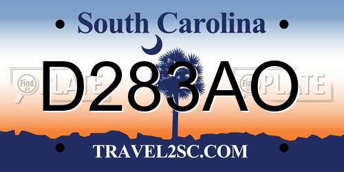 D283AO South Carolina License Plate