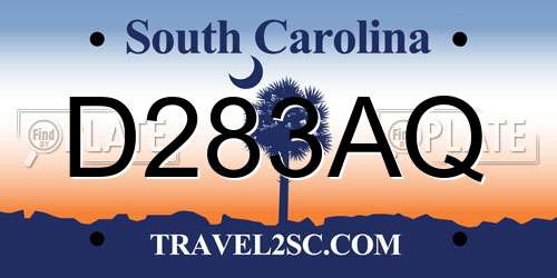 D283AQ South Carolina License Plate