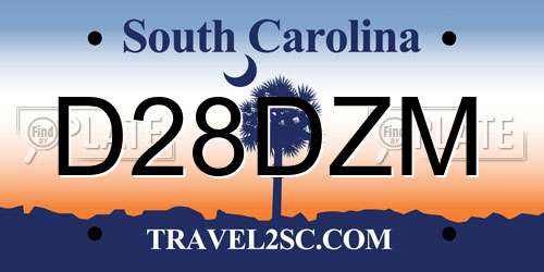D28DZM South Carolina License Plate