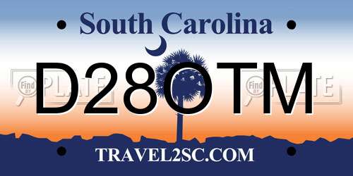 D28OTM South Carolina License Plate