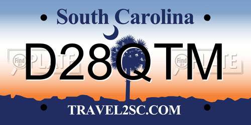 D28QTM South Carolina License Plate