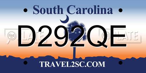 D292QE South Carolina License Plate