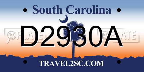 D2930A South Carolina License Plate