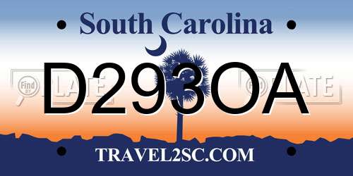 D293OA South Carolina License Plate