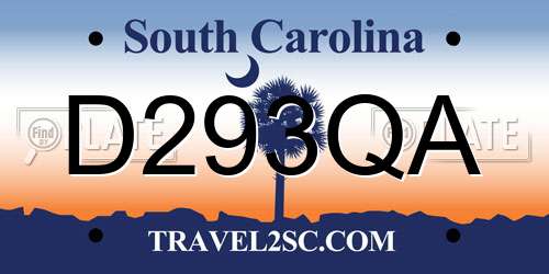 D293QA South Carolina License Plate