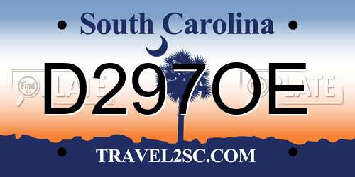 D297OE South Carolina License Plate