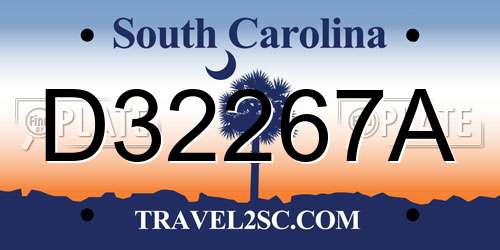 D32267A South Carolina License Plate