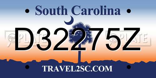 D32275Z South Carolina License Plate