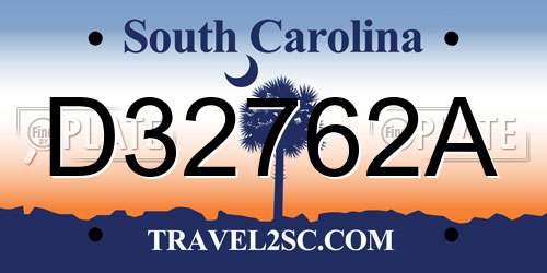D32762A South Carolina License Plate