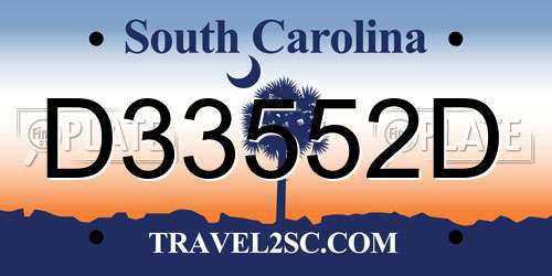 D33552D South Carolina License Plate