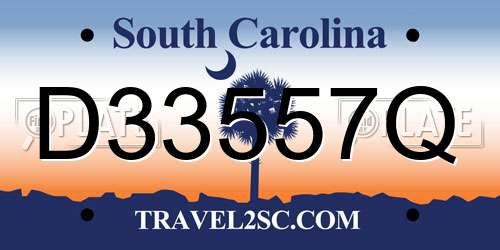 D33557Q South Carolina License Plate