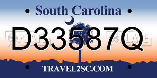 D33587Q South Carolina License Plate