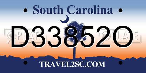 D33852O South Carolina License Plate