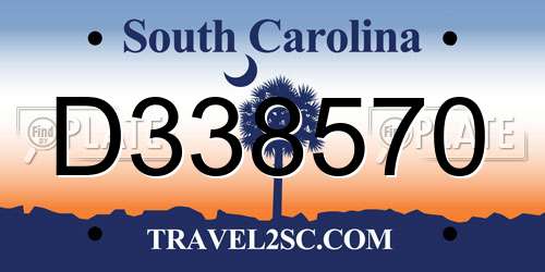 D338570 South Carolina License Plate