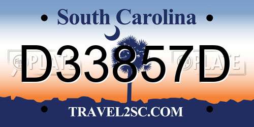 D33857D South Carolina License Plate
