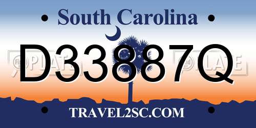 D33887Q South Carolina License Plate