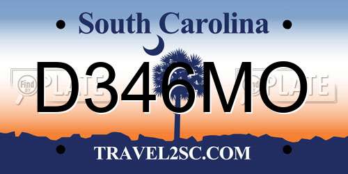 D346MO South Carolina License Plate