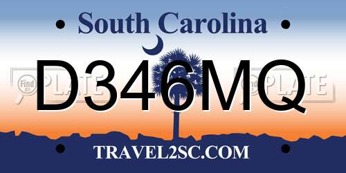 D346MQ South Carolina License Plate
