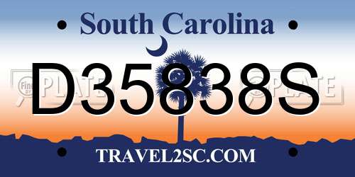 D35838S South Carolina License Plate