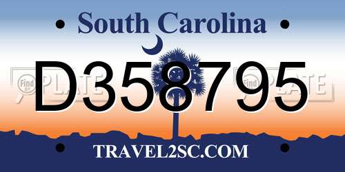 D358795 South Carolina License Plate