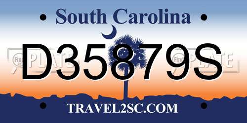 D35879S South Carolina License Plate