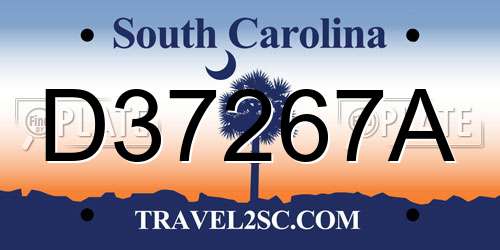 D37267A South Carolina License Plate