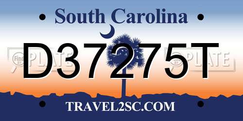 D37275T South Carolina License Plate