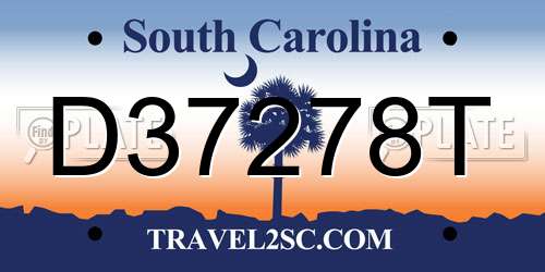 D37278T South Carolina License Plate