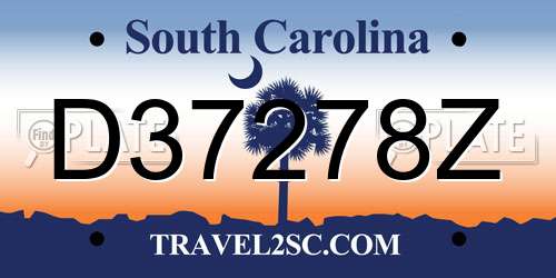 D37278Z South Carolina License Plate