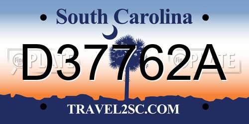 D37762A South Carolina License Plate