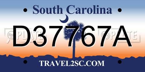 D37767A South Carolina License Plate
