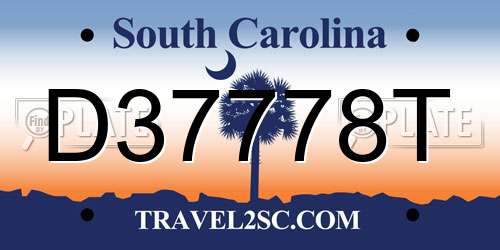 D37778T South Carolina License Plate