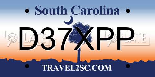D37XPP South Carolina License Plate
