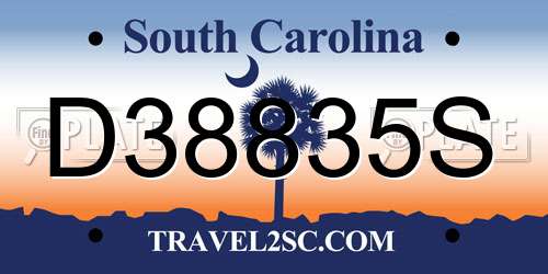 D38835S South Carolina License Plate