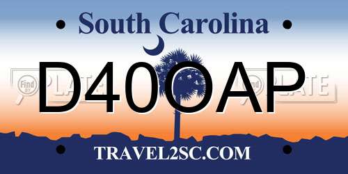 D40OAP South Carolina License Plate