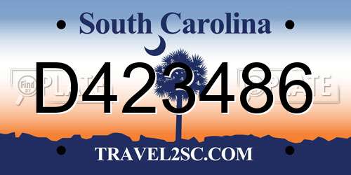 D423486 South Carolina License Plate