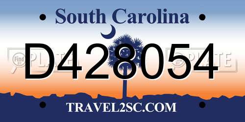 D428054 South Carolina License Plate