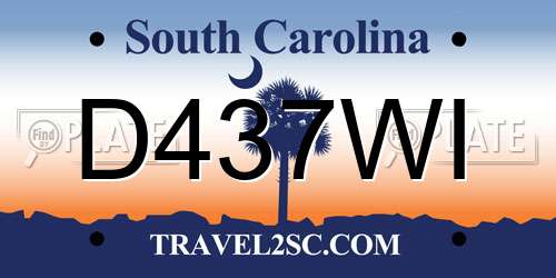 D437WI South Carolina License Plate
