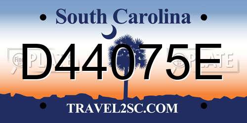 D44075E South Carolina License Plate