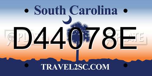 D44078E South Carolina License Plate